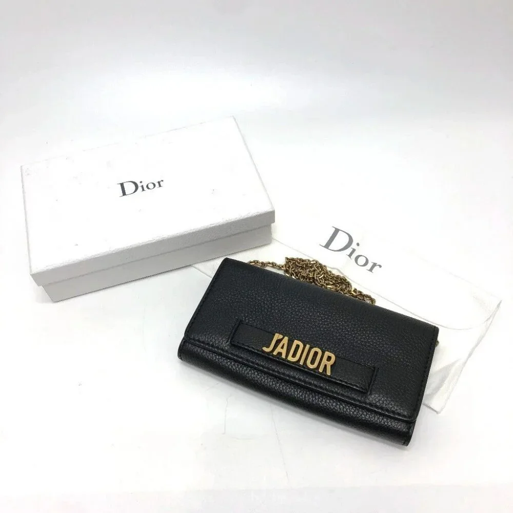 Dior Logo/Crossbody JADIOR bag chain wallet Shoulder Bag Black/GoldHardware